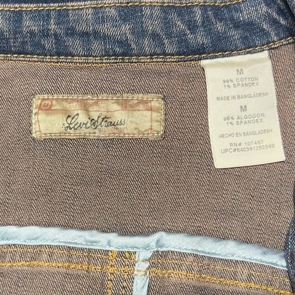 Levi Strauss Signature Y2K Vintage Grunge Blue Jean Jacket Womens size M - Picture 5 of 11